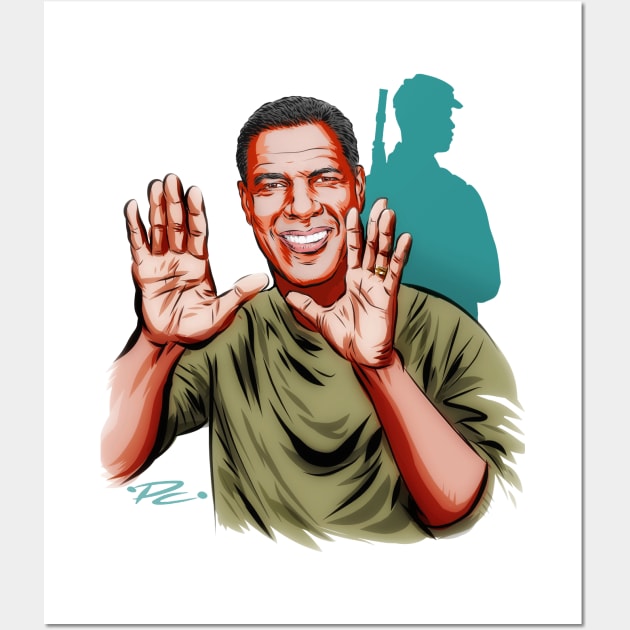 Denzel Washington - An illustration by Paul Cemmick Wall Art by PLAYDIGITAL2020